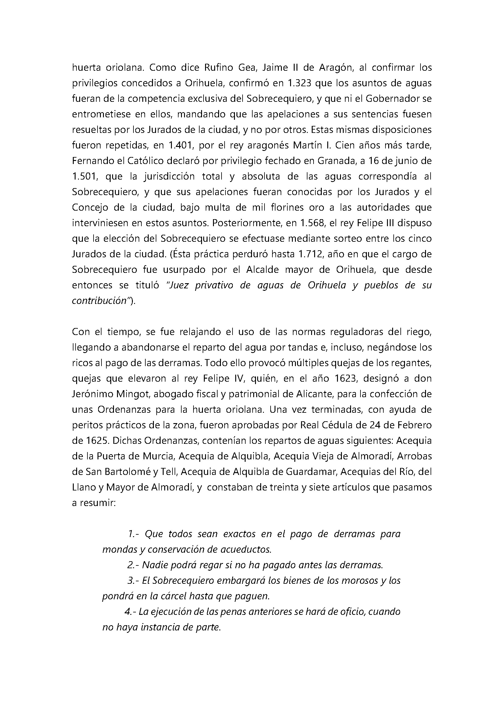 Breve noticia histórica sobre la normativa reguladora del regadío en el Juzgado de Aguas de Orihuela_Página_4